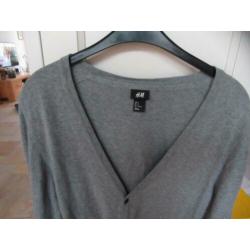 H&M grijs katoenen dun net vest maat S