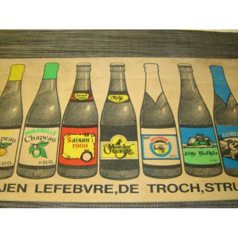 Mancave plaat met bierflesjes lefebvre-de troch-strubbe