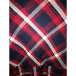 Zara - Blauw rood geruite blouse maat M