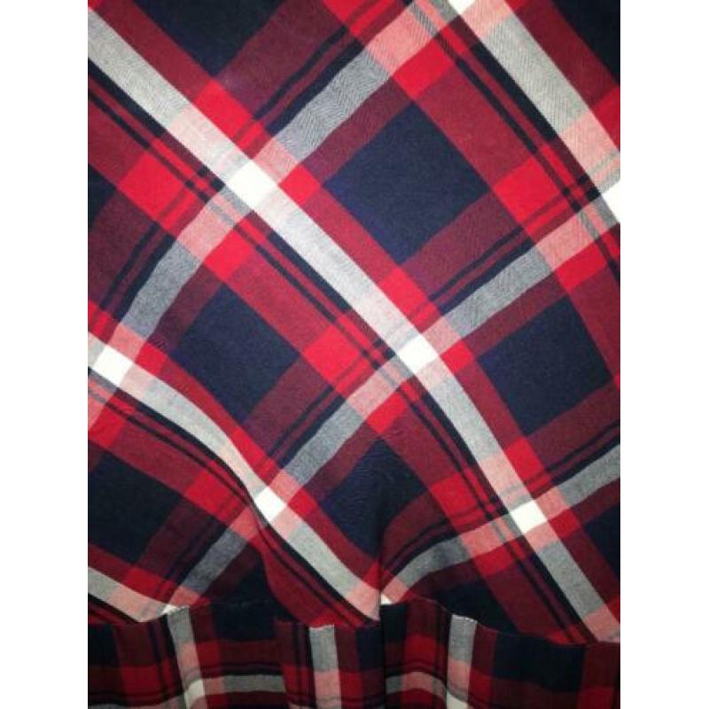 Zara - Blauw rood geruite blouse maat M