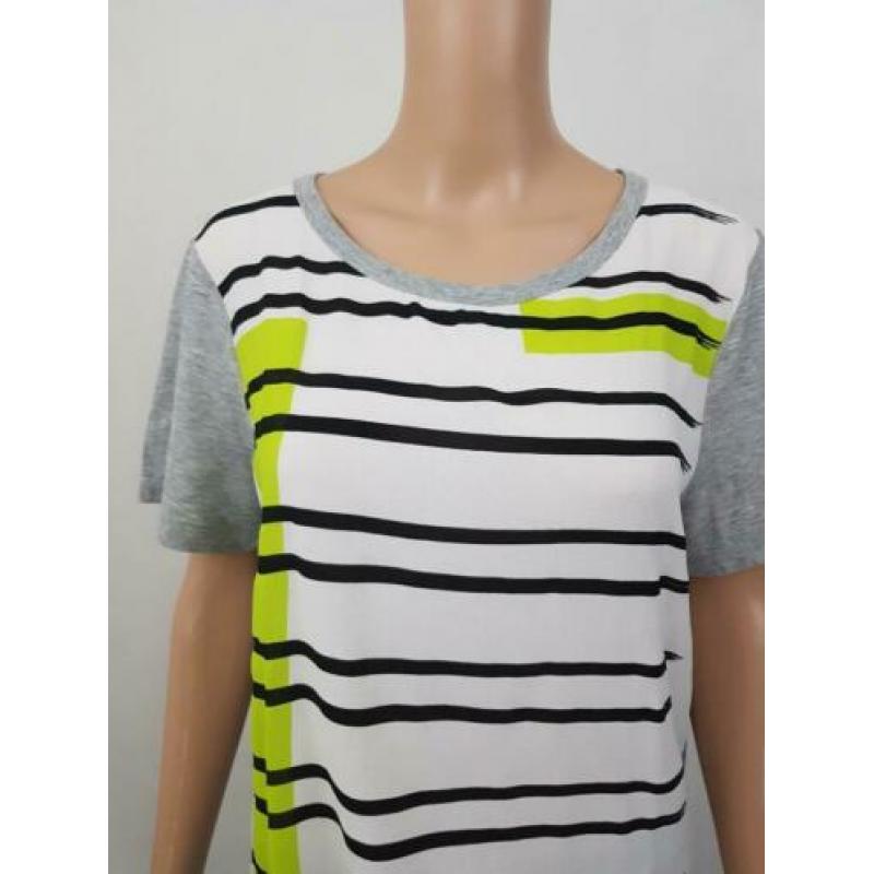 Marc Cain Marccain top shirt wit zwart groen grijs N5 is 42