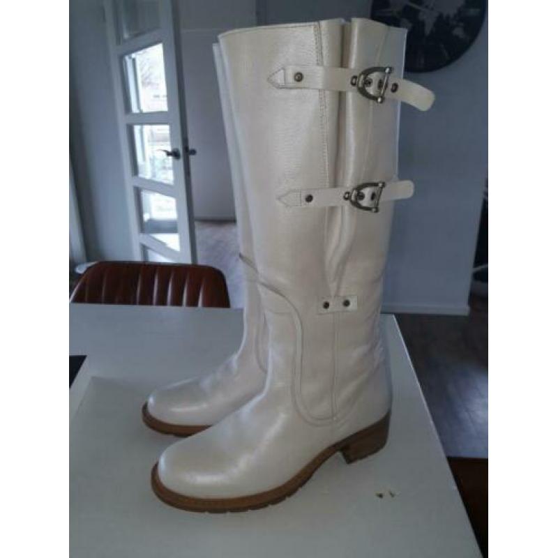 Witte leren laarzen maat 42