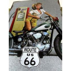 Retro reclamebord, route 66