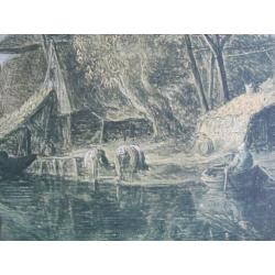 schilderstuk-op linnen-Y.Gooyen 1636-zie boot-afm. 70x50