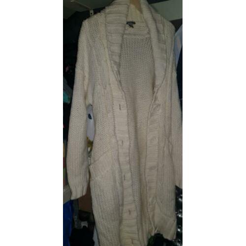 Gaaf grove lange creme kleurig vest maat m/l