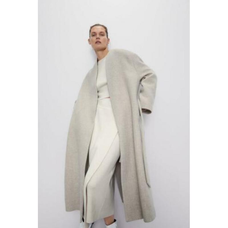 NIEUW / ZARA mantel met ceintuur maat XL