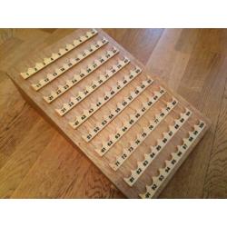 Oude houten bingo set