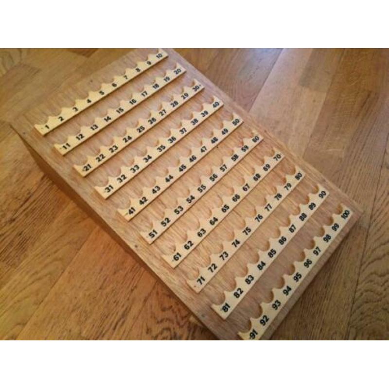Oude houten bingo set