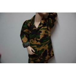 Verkleedkleren:Miltair, Soldaat, Camouflage pak maat 98