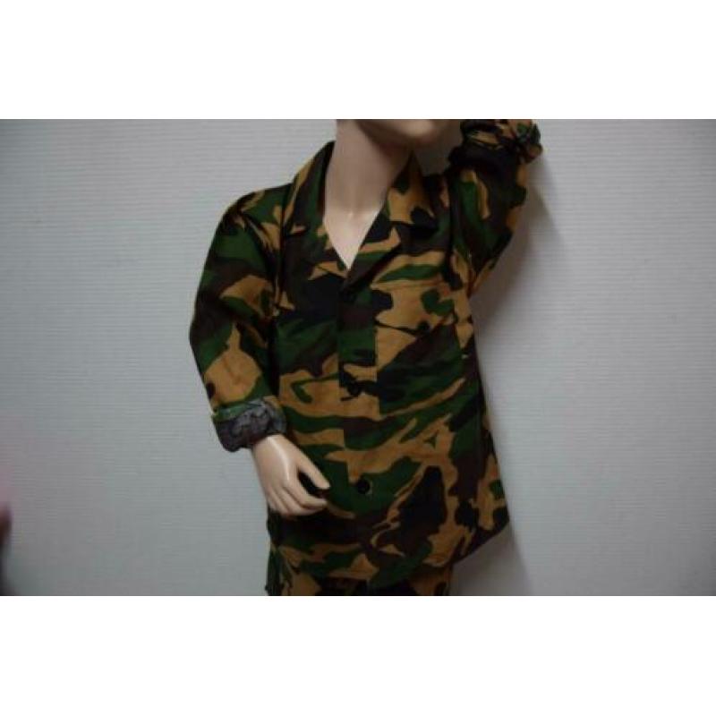 Verkleedkleren:Miltair, Soldaat, Camouflage pak maat 98