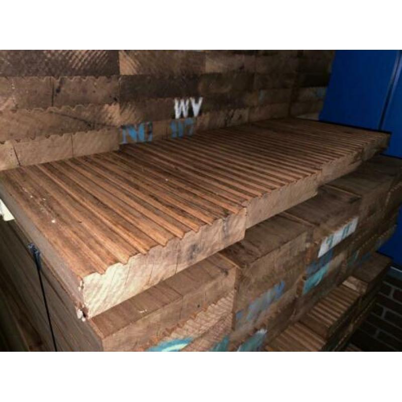 Frake Hardhouten vlonderdelen 40x190 mm Glad/Ribbel