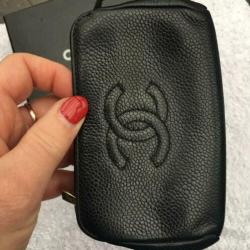 Chanel zwart vintage make- up etui