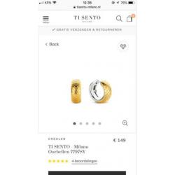 Ti sento 7797SY oorbellen goud snake