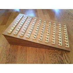 Oude houten bingo set