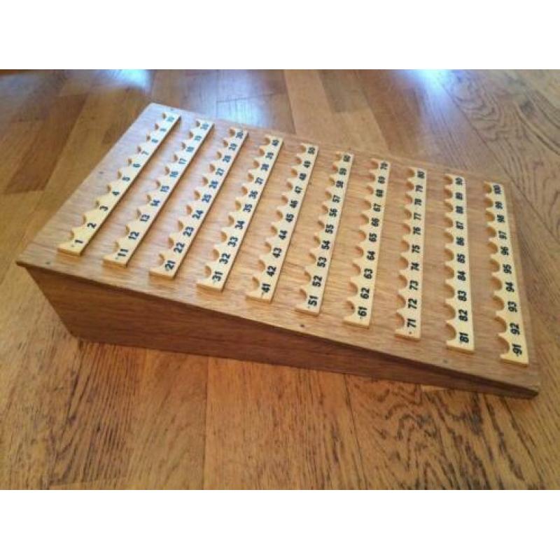 Oude houten bingo set