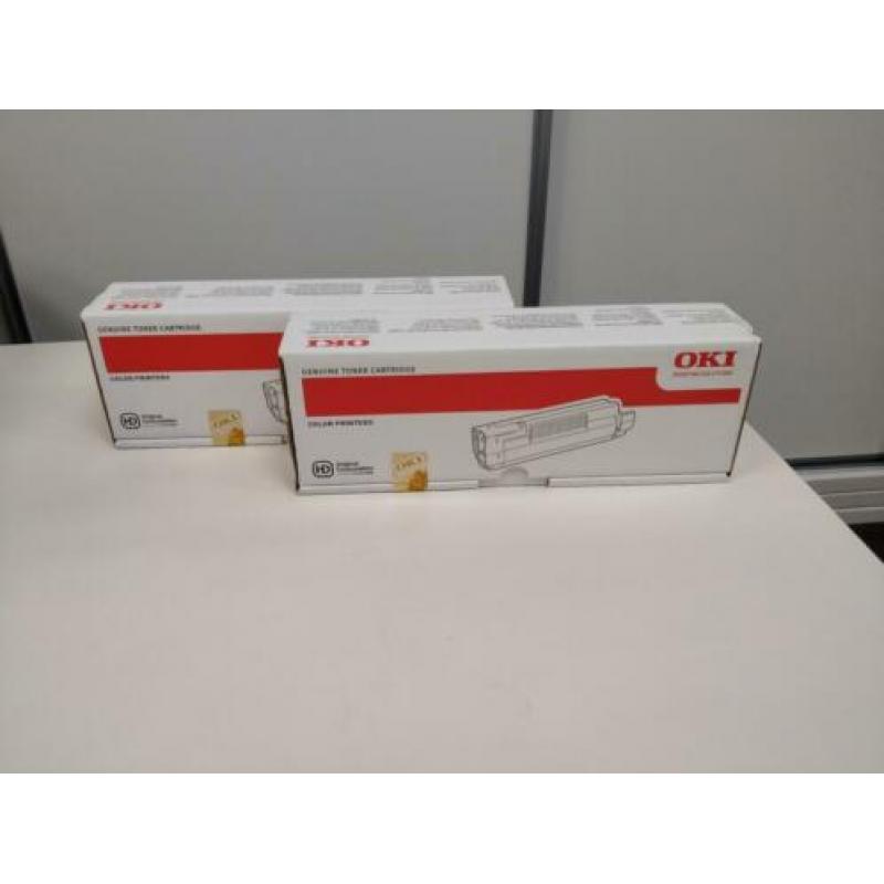 3 OKI drums p/n 43870021-23, 2 OKI toners p/n 43865722-23