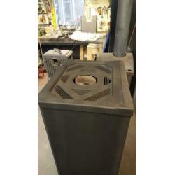 zeer grote houtkachel 8kw met nieuw glas