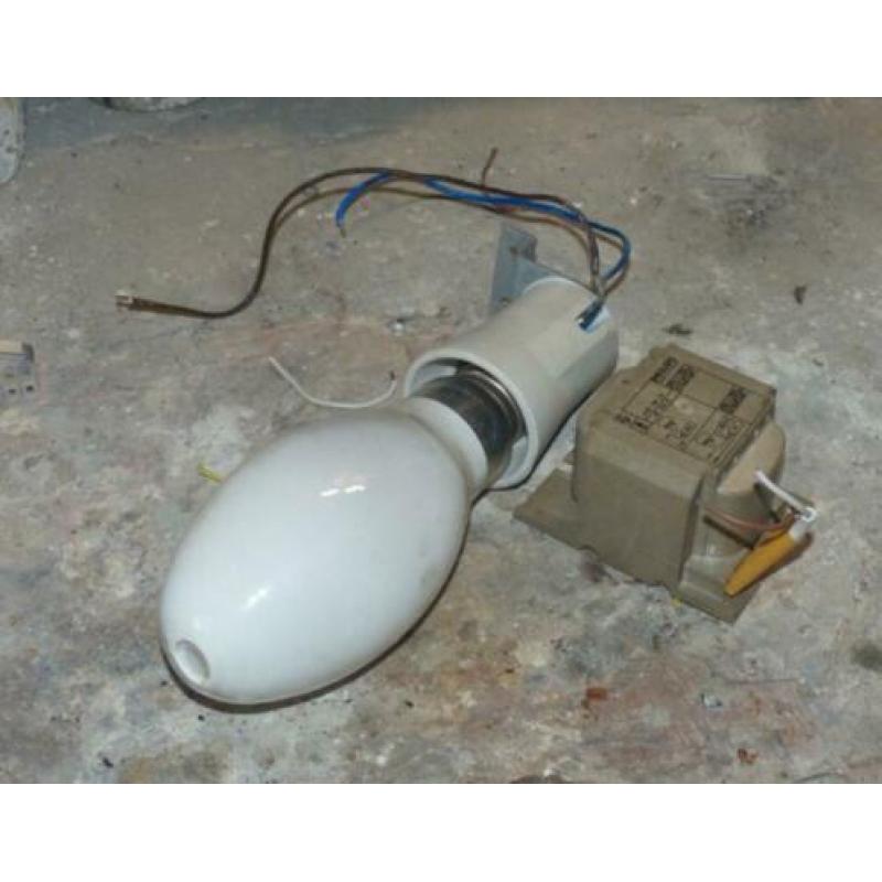 Grote authentieke gloeilamp met porselein vitting