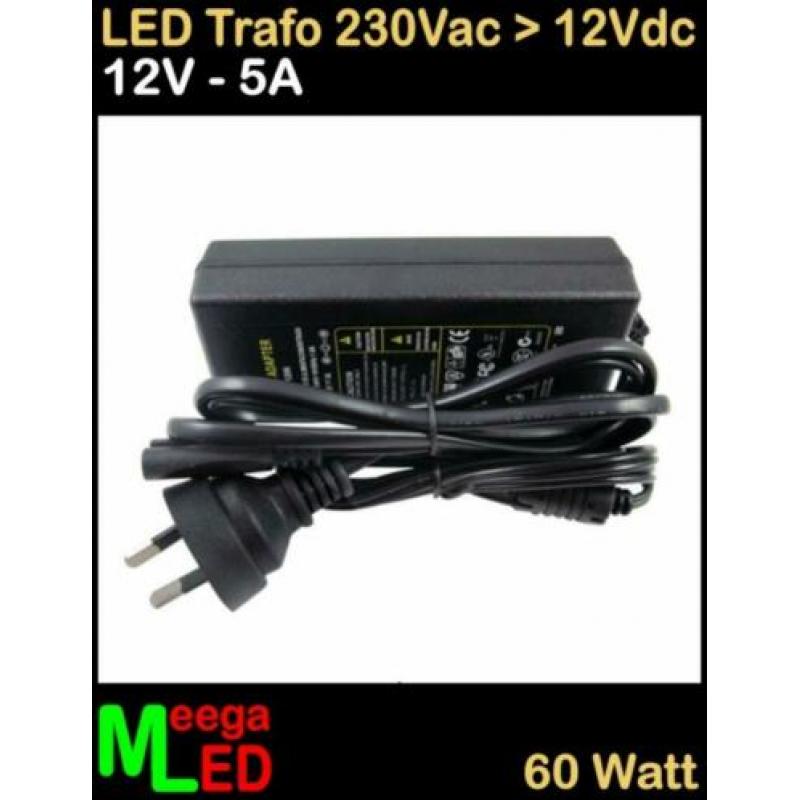 LED Trafo Voeding Adapter Driver - 230V > 12V - 5A = 60W