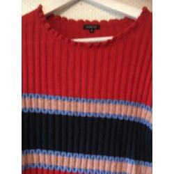 ZGAN *CAROLINE BISS* Mooi Blauw / Rood Truitje Met Cashmere