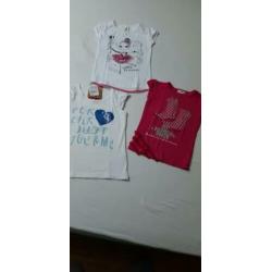 3 hele leuke t shirtjes, maat 98
