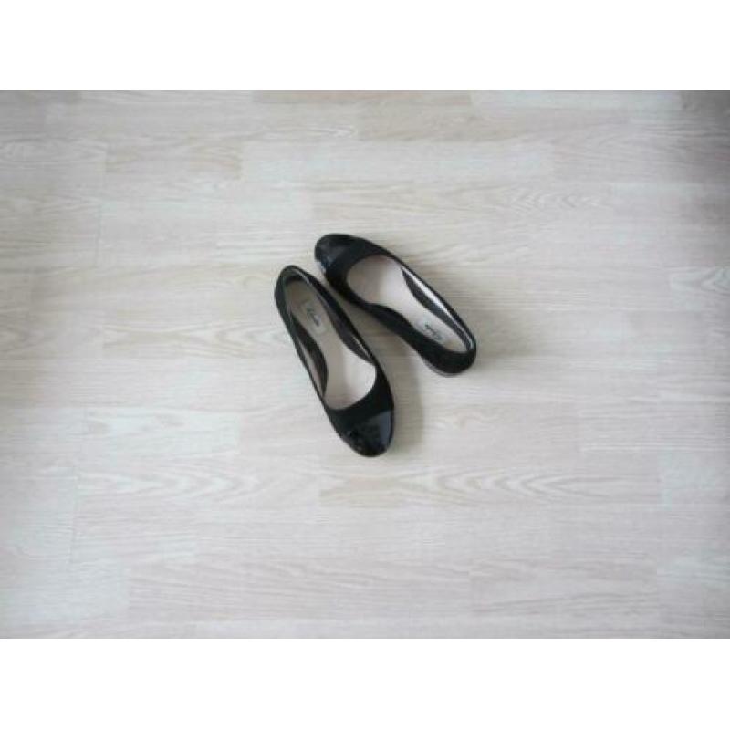 **CLARKS** mooi Zwart/leren/suede, BALLERINA,S,Maat 38