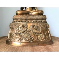 Uniek Brons Boeddha Dharma chakra Levensloop beeld