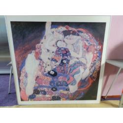 Gustav Klimt , ingelijst in zware aluminium lijst 91 x 91 c