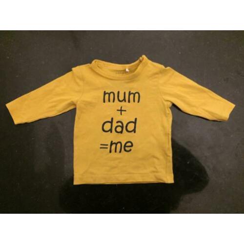Geel Baby Shirt Top Ouders Maat 62 2-4 Maanden