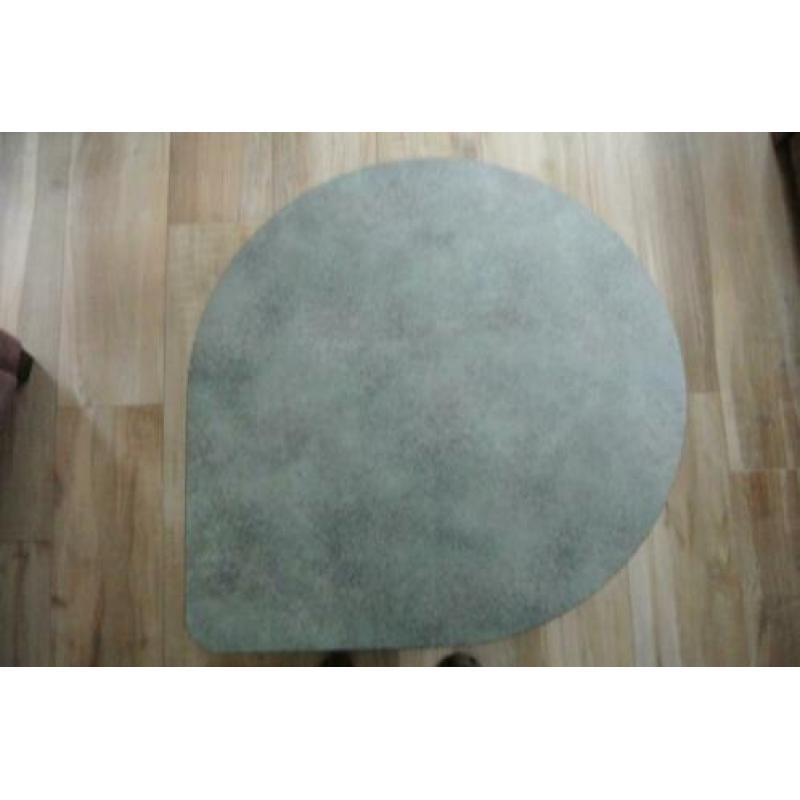 Salontafel groen Formica / zwart op wieltjes