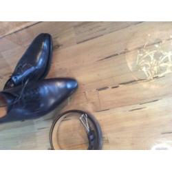 Nieuwe zwarte derby moliere calfs leer met riem mt 12 (46)