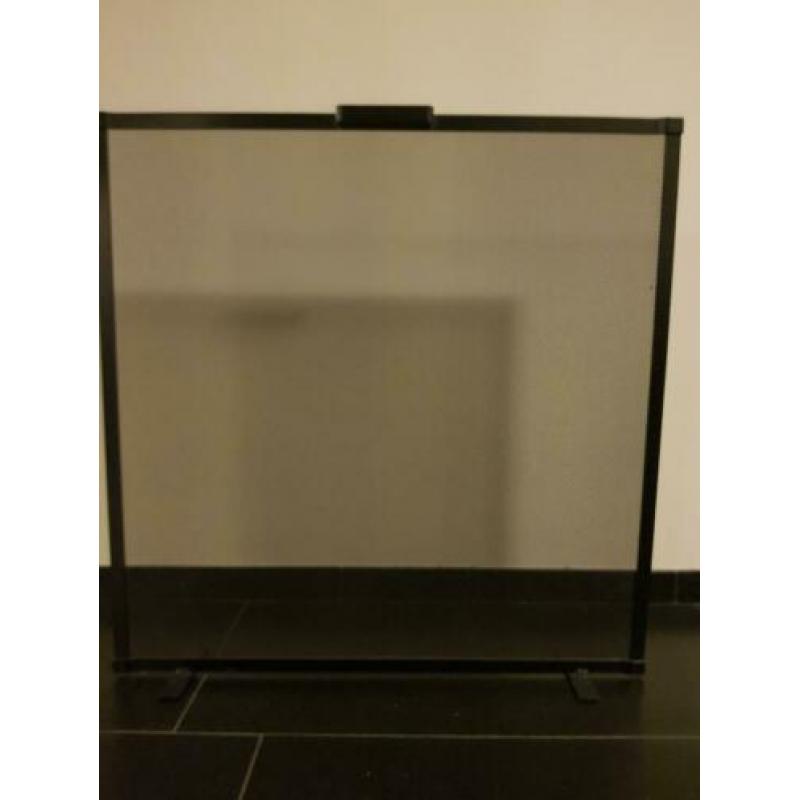 zwart metalen openhaardscherm, 75 x 76 cm