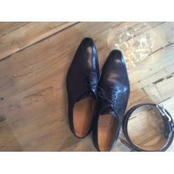 Nieuwe zwarte derby moliere calfs leer met riem mt 12 (46)