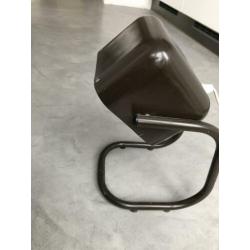 Donker bruin, vierkant, vintage, tafellamp.