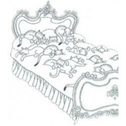 Kattenbeeldje Dubout Cats on a Bed beeldjes poezenbeeld