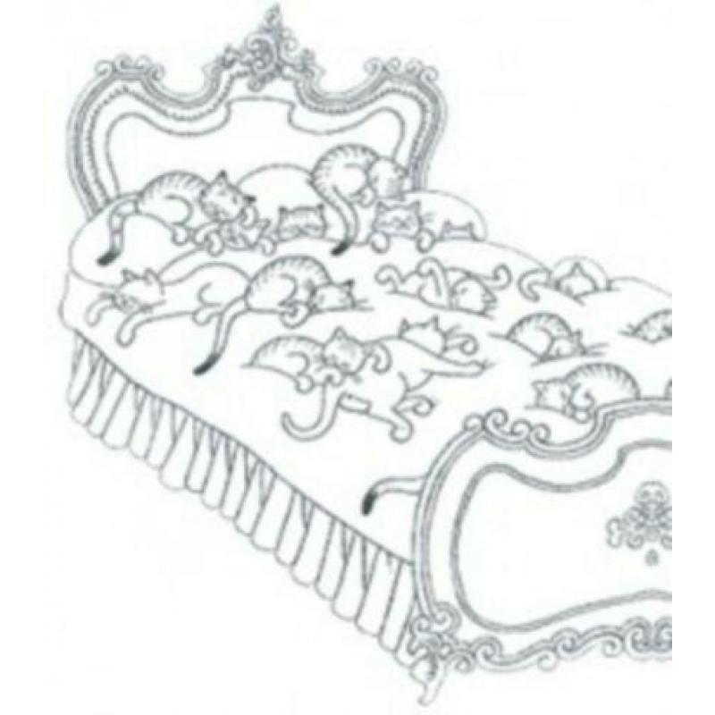 Kattenbeeldje Dubout Cats on a Bed beeldjes poezenbeeld