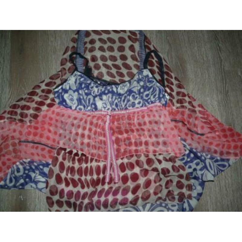 Voorjaar zijden twin set top vestje Pianura maat L 42 44