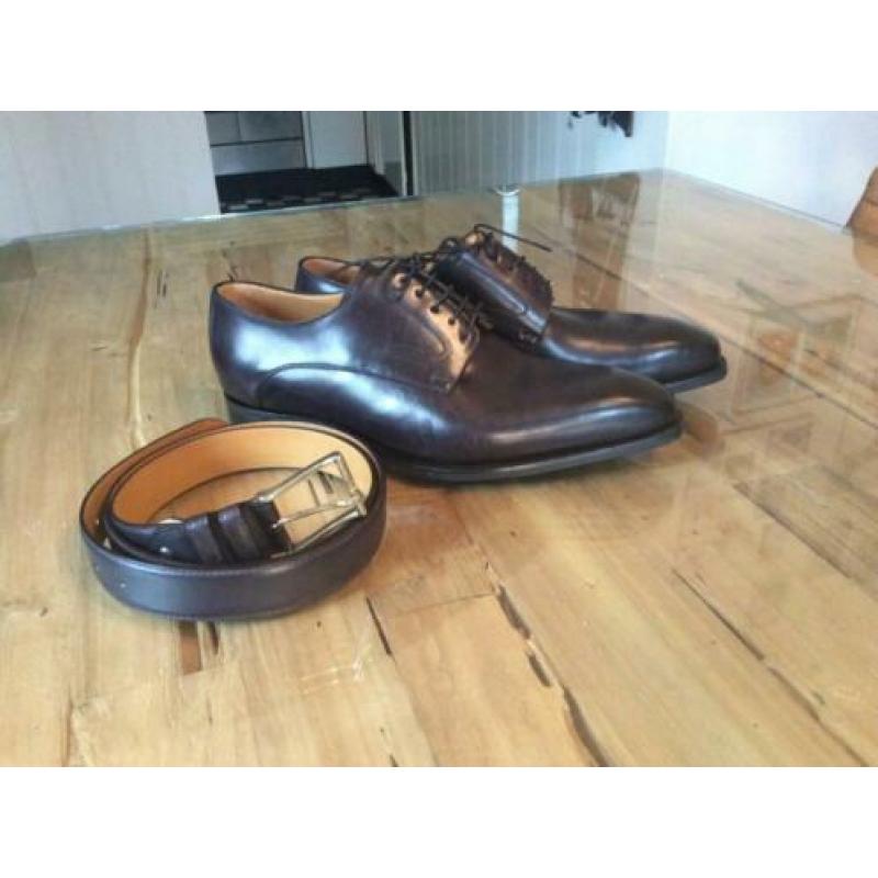 Nieuwe zwarte derby moliere calfs leer met riem mt 12 (46)