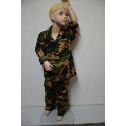 Verkleedkleren:Miltair, Soldaat, Camouflage pak maat 98