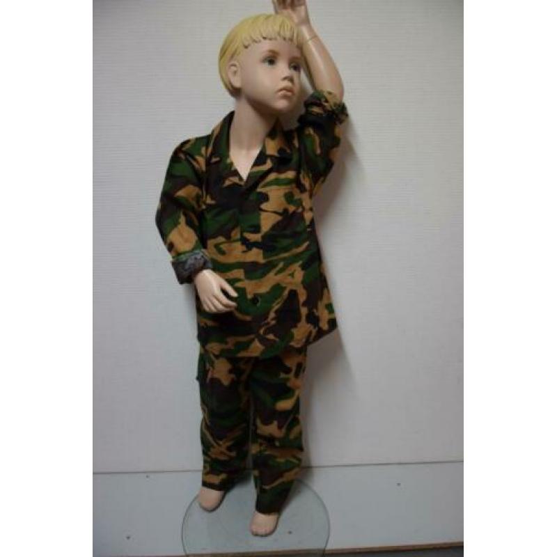 Verkleedkleren:Miltair, Soldaat, Camouflage pak maat 98