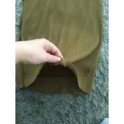 Zara knit maxi rok skirt taupe cognac bruin s 36 nieuw