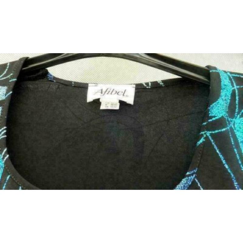 AFIBEL zwart/blauw/zeegroen/lila glitter top mt 38