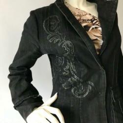 Iceberg, ZGAN, zwarte, katoenen blazer, maat 40