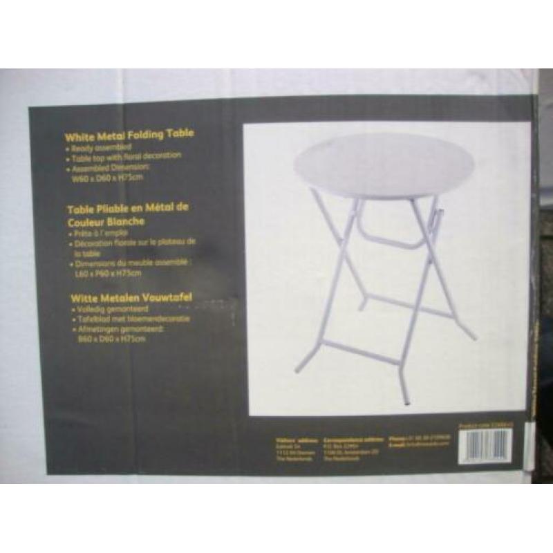 Statafel sta tafel partytafel party witte metalen vouwtafel