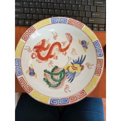 chineese kom met draken decoratie