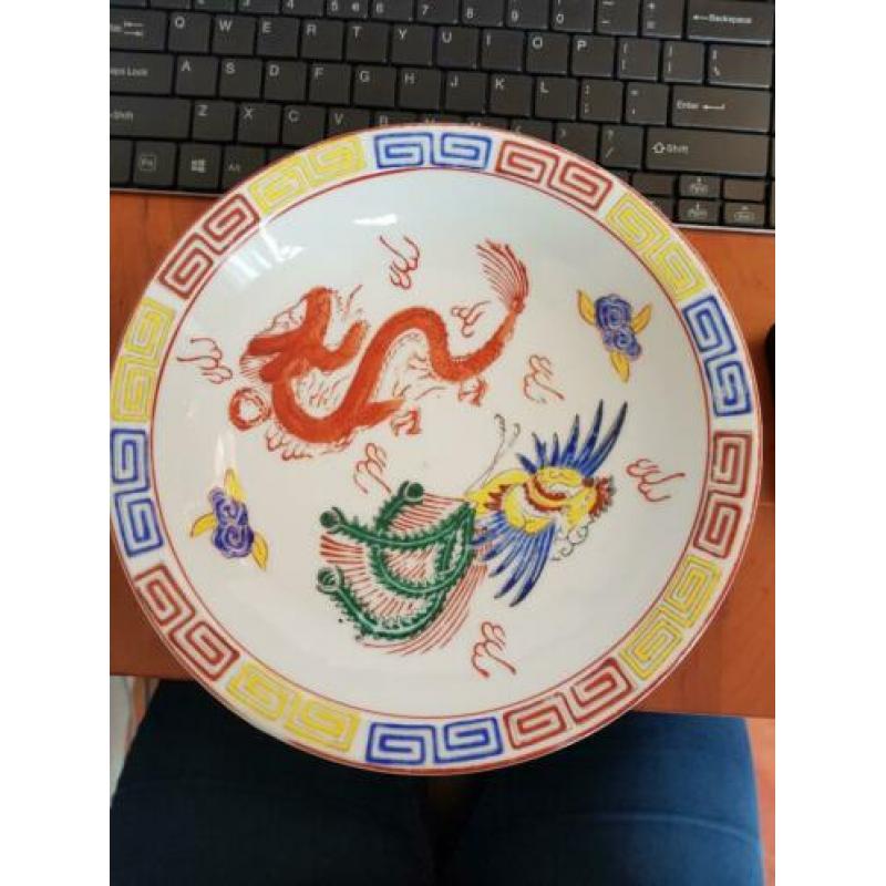chineese kom met draken decoratie