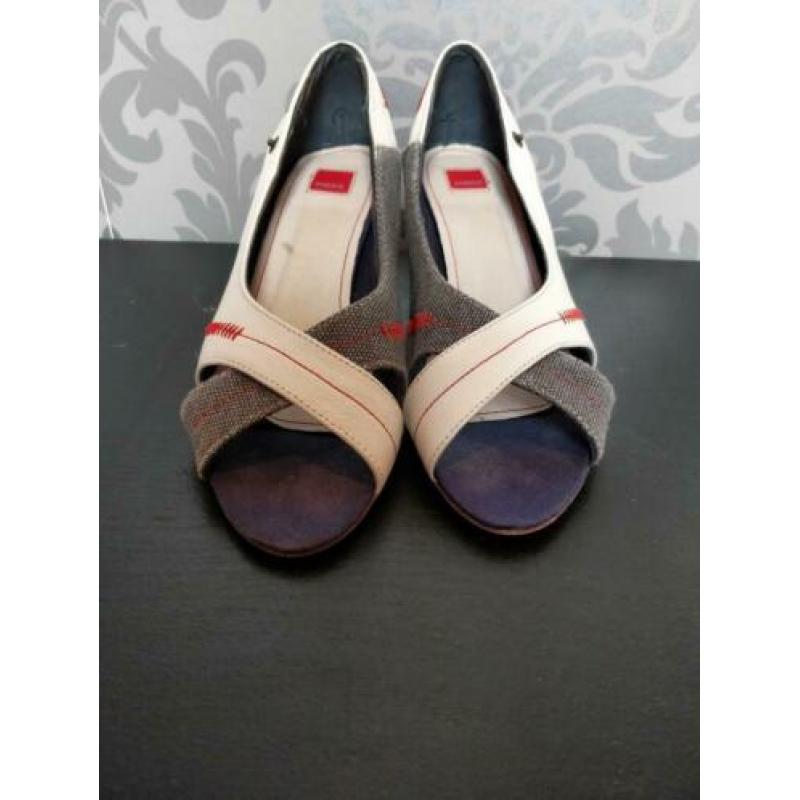 Witte/blauwe sandalen