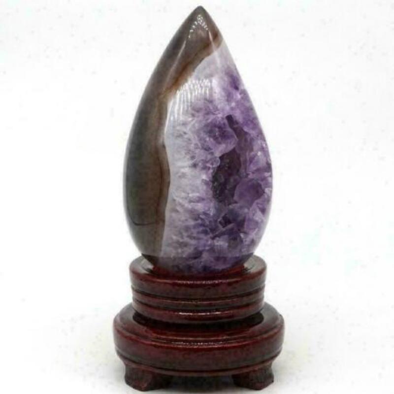 Agaat Brok Ovaal Beeld Amethyst Reiki Kristal Obelisk