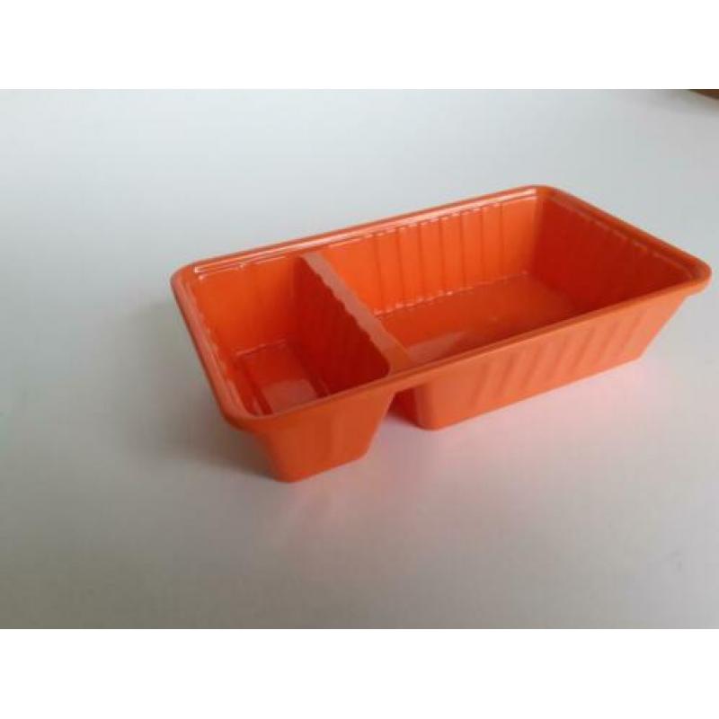 5 leuke frietbakjes van plastic in oranje