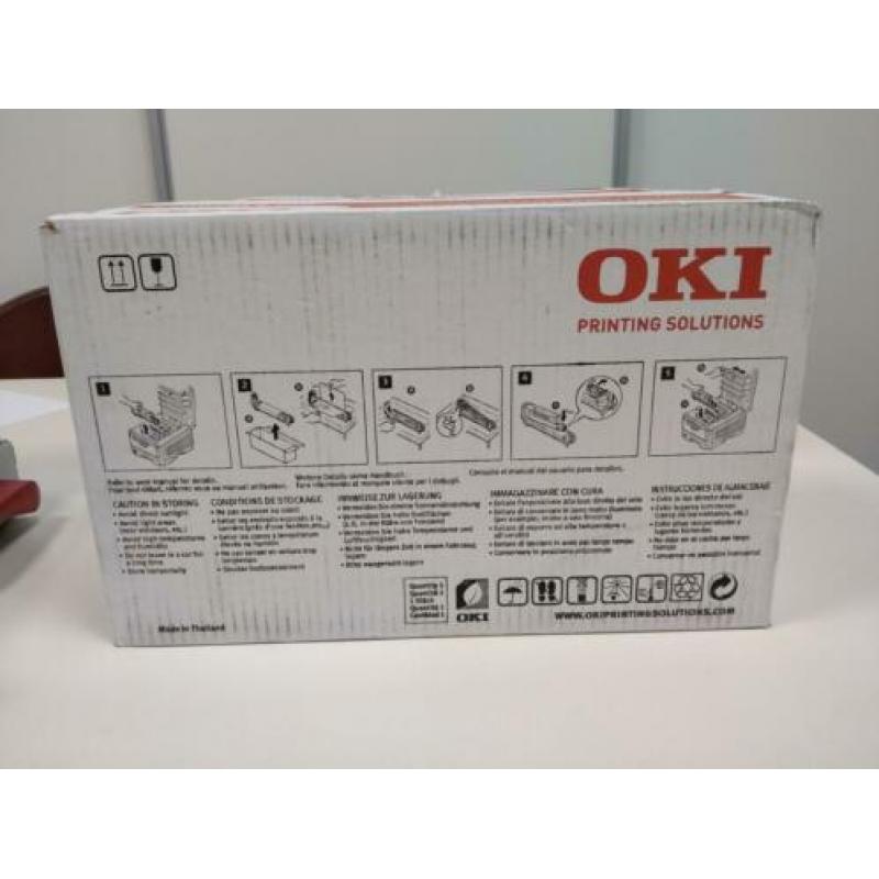 3 OKI drums p/n 43870021-23, 2 OKI toners p/n 43865722-23